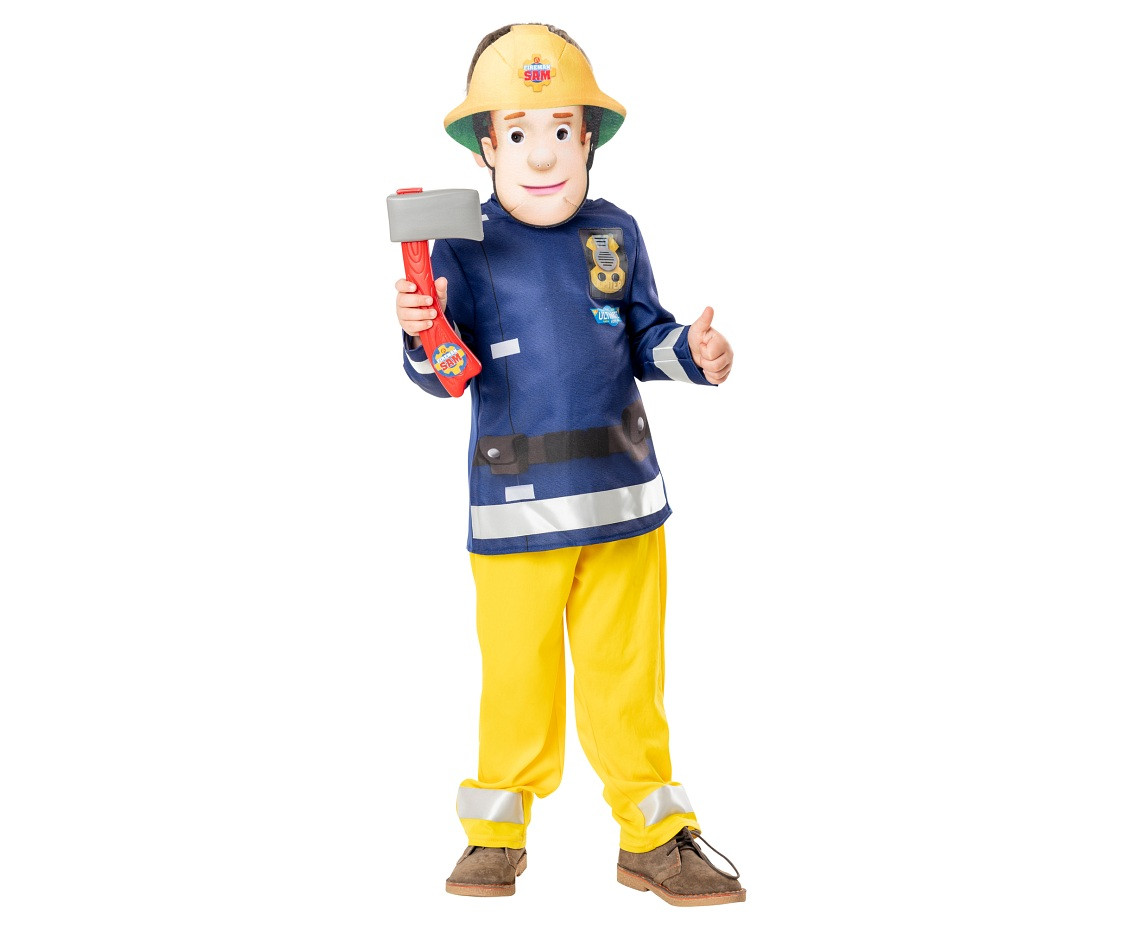 Role play-set for kids Fireman Sam ( mask, trousers, top with lenticular walkie talkie), size 3-4 years
